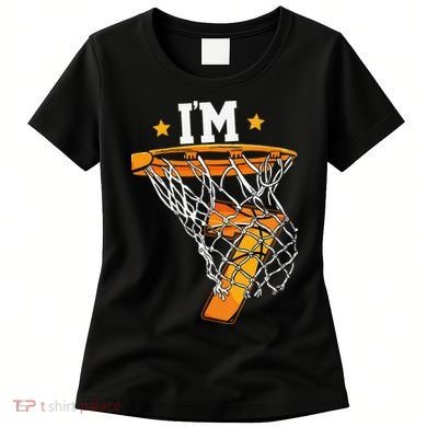7th Birthday Basketball I'm 7 for 7th Birthday Women's T-Shirt