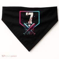 7th Birthday Baseball Home Plate Drip Ice Cream Sprinkle 1 Gift USA-Made Doggie Bandana thumb 0
