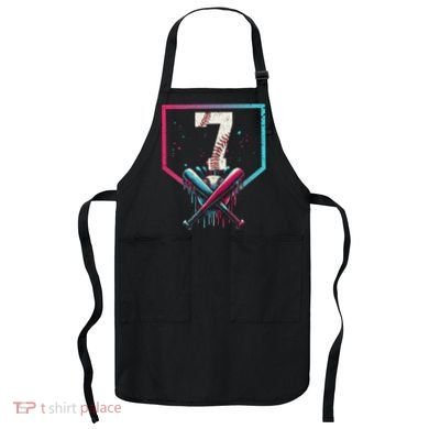 7th Birthday Baseball Home Plate Drip Ice Cream Sprinkle 1 Gift Apron