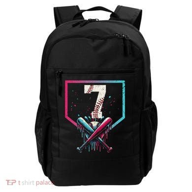 7th Birthday Baseball Home Plate Drip Ice Cream Sprinkle 1 Gift Backpack