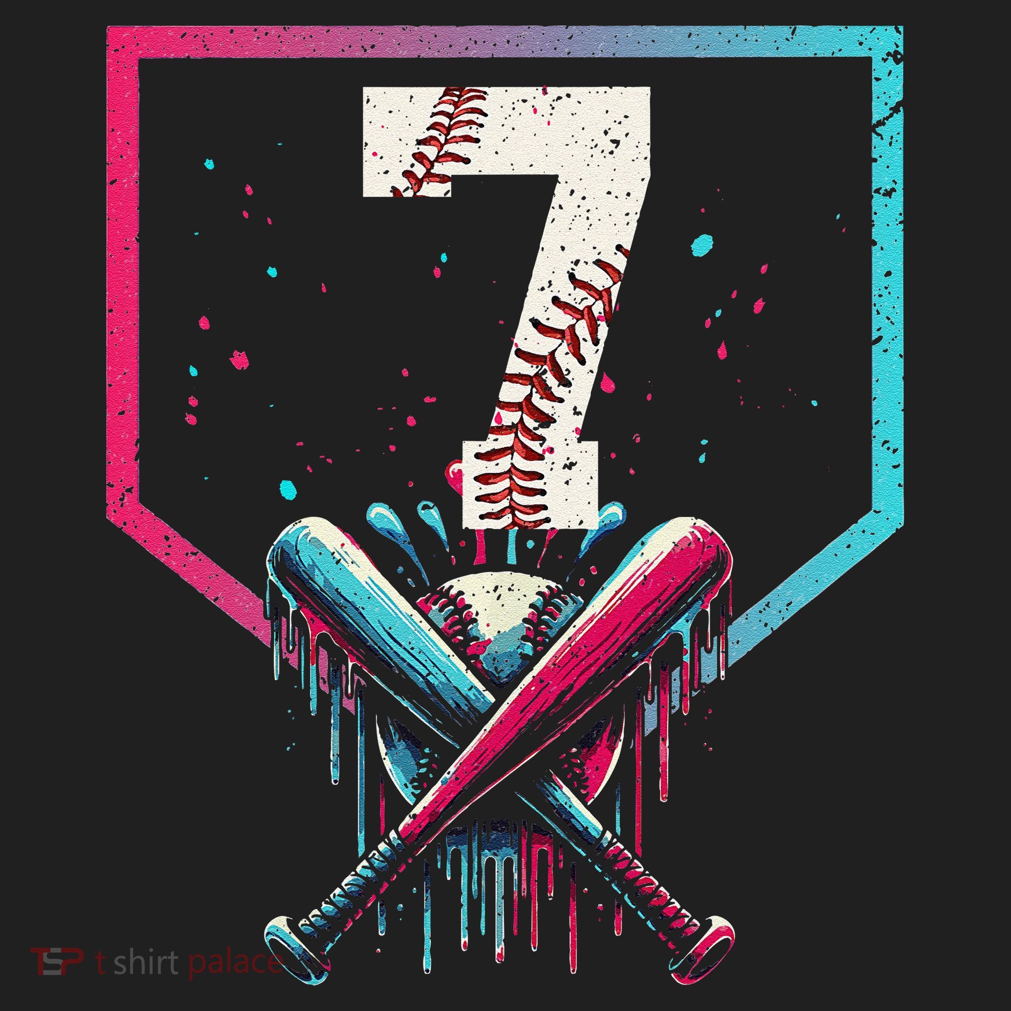 7th Birthday Baseball Home Plate Drip Ice Cream Sprinkle 1 Gift Beanie