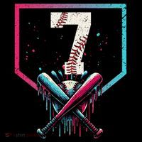 7th Birthday Baseball Home Plate Drip Ice Cream Sprinkle 1 Gift Women's Hoodie thumb 2