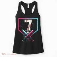 7th Birthday Baseball Home Plate Drip Ice Cream Sprinkle 1 Gift Women's Tank Top thumb 0