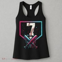 7th Birthday Baseball Home Plate Drip Ice Cream Sprinkle 1 Gift Women's Tank Top thumb 3