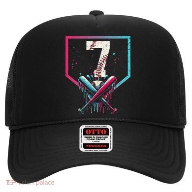 7th Birthday Baseball Home Plate Drip Ice Cream Sprinkle 1 Gift Hat