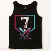 7th Birthday Baseball Home Plate Drip Ice Cream Sprinkle 1 Gift Tank Top thumb 2