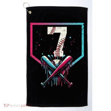 7th Birthday Baseball Home Plate Drip Ice Cream Sprinkle 1 Gift Golf Towel
