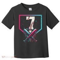 7th Birthday Baseball Home Plate Drip Ice Cream Sprinkle 1 Gift Toddler T-Shirt thumb 0