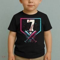 7th Birthday Baseball Home Plate Drip Ice Cream Sprinkle 1 Gift Toddler T-Shirt thumb 2