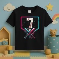 7th Birthday Baseball Home Plate Drip Ice Cream Sprinkle 1 Gift Toddler T-Shirt thumb 3