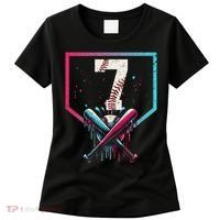 7th Birthday Baseball Home Plate Drip Ice Cream Sprinkle 1 Gift Women's T-Shirt thumb 0