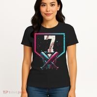 7th Birthday Baseball Home Plate Drip Ice Cream Sprinkle 1 Gift Women's T-Shirt thumb 4