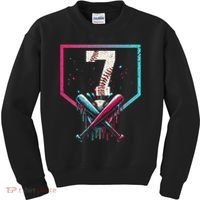 7th Birthday Baseball Home Plate Drip Ice Cream Sprinkle 1 Gift Kids Sweatshirt thumb 0