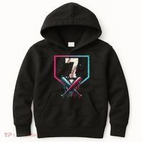 7th Birthday Baseball Home Plate Drip Ice Cream Sprinkle 1 Gift Kids Hoodie thumb 0