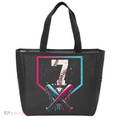 7th Birthday Baseball Home Plate Drip Ice Cream Sprinkle 1 Gift Tote Bag