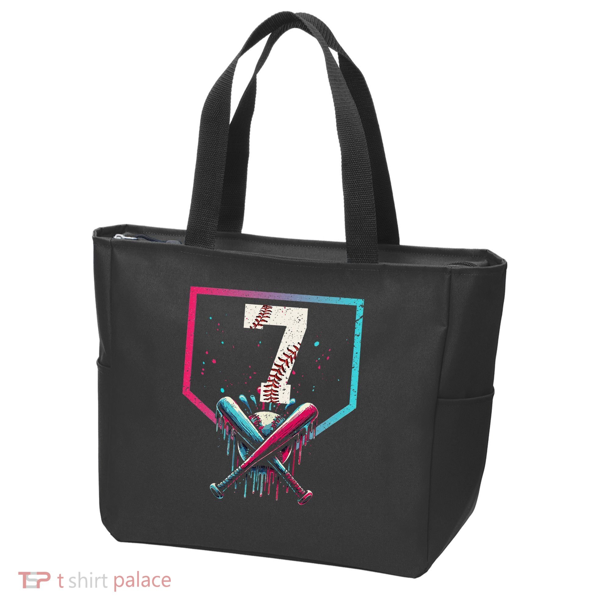 7th Birthday Baseball Home Plate Drip Ice Cream Sprinkle 1 Gift Tote Bag