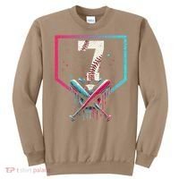 7th Birthday Baseball Home Plate Drip Ice Cream Sprinkle 1 Gift Sweatshirt thumb 0