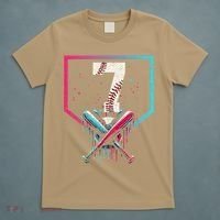 7th Birthday Baseball Home Plate Drip Ice Cream Sprinkle 1 Gift T-Shirt thumb 5