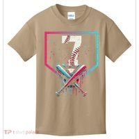 7th Birthday Baseball Home Plate Drip Ice Cream Sprinkle 1 Gift Kids T-Shirt thumb 0