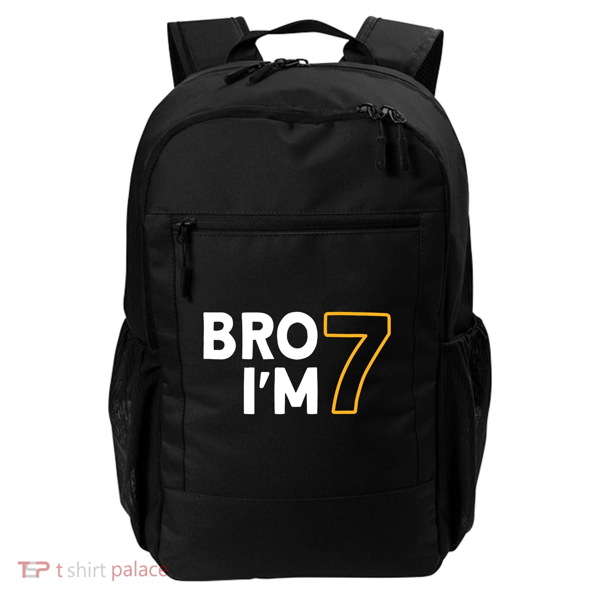 7th Birthday Boy 7th Birthday 7 Years Old Bro Im 7 Backpack
