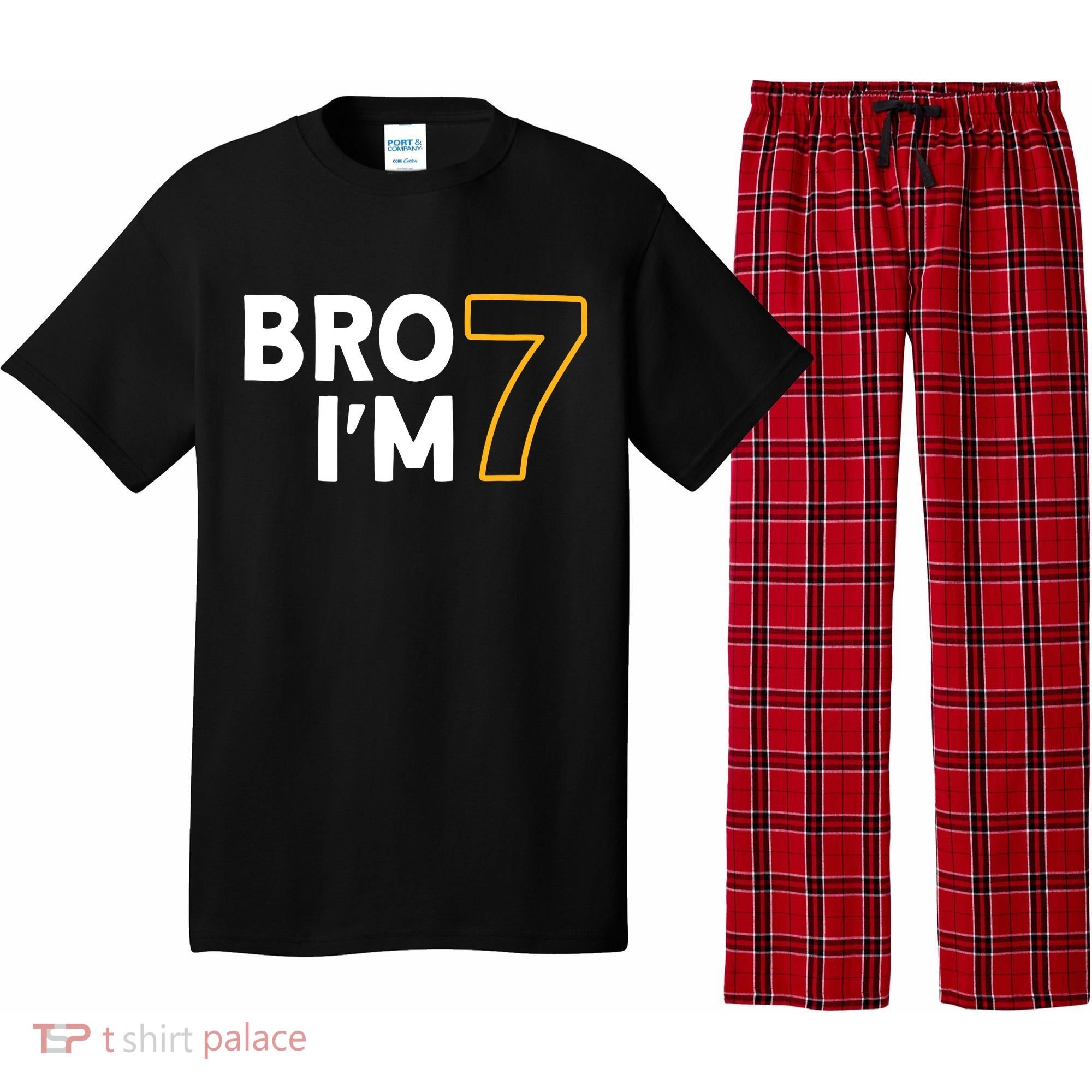 7th Birthday Boy 7th Birthday 7 Years Old Bro Im 7 Pajama Set