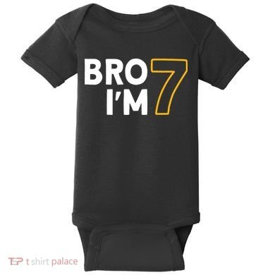 7th Birthday Boy 7th Birthday 7 Years Old Bro Im 7 Baby Bodysuit