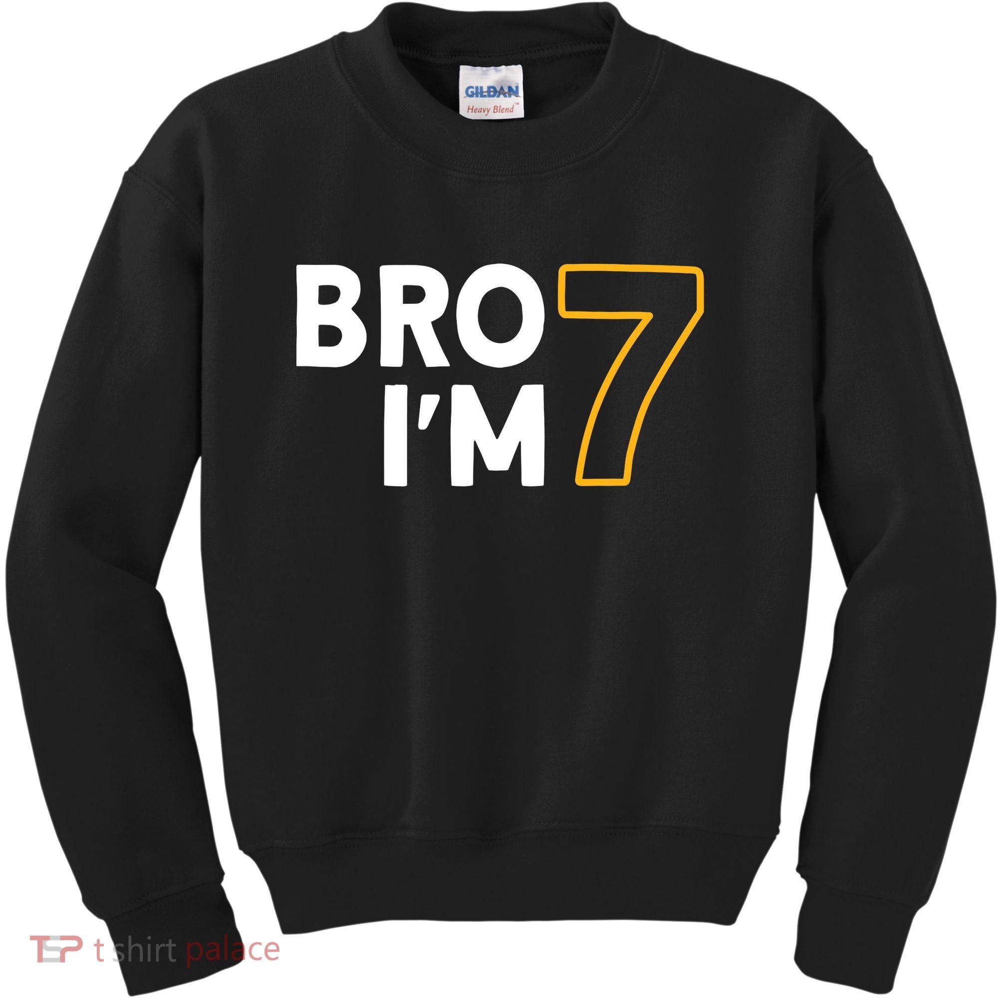 7th Birthday Boy 7th Birthday 7 Years Old Bro Im 7 Kids Sweatshirt