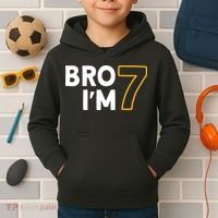 7th Birthday Boy 7th Birthday 7 Years Old Bro Im 7 Kids Hoodie thumb 2