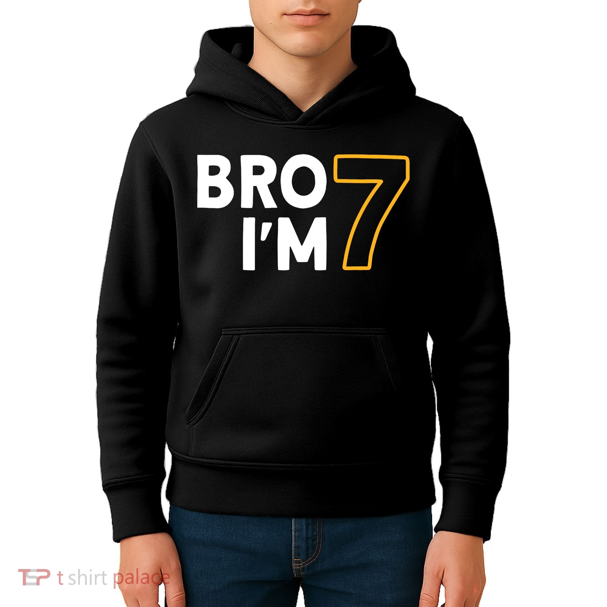 7th Birthday Boy 7th Birthday 7 Years Old Bro Im 7 Kids Hoodie