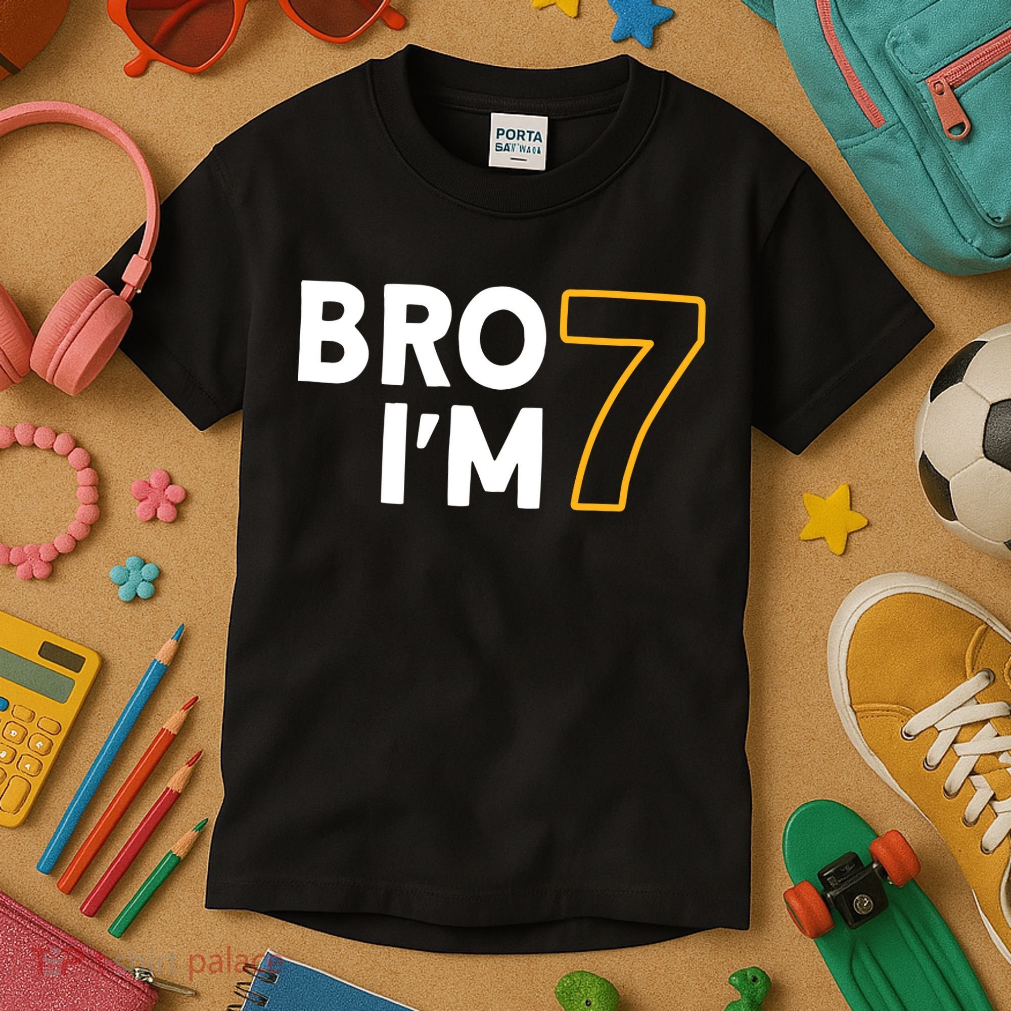 7th Birthday Boy 7th Birthday 7 Years Old Bro Im 7 Kids T-Shirt