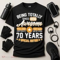 70th Birthday Being Totally Awesome Since 1956 Special Edition  Cooling Performance Crew T-Shirt thumb 3