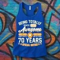 70th Birthday Being Totally Awesome Since 1956 Special Edition  Women's Tank Top thumb 3