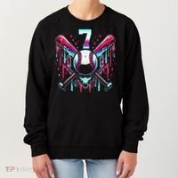 7th Birthday Baseball Home Plate Drip Ice Cream Sprinkle Gift Women's Sweatshirt thumb 0
