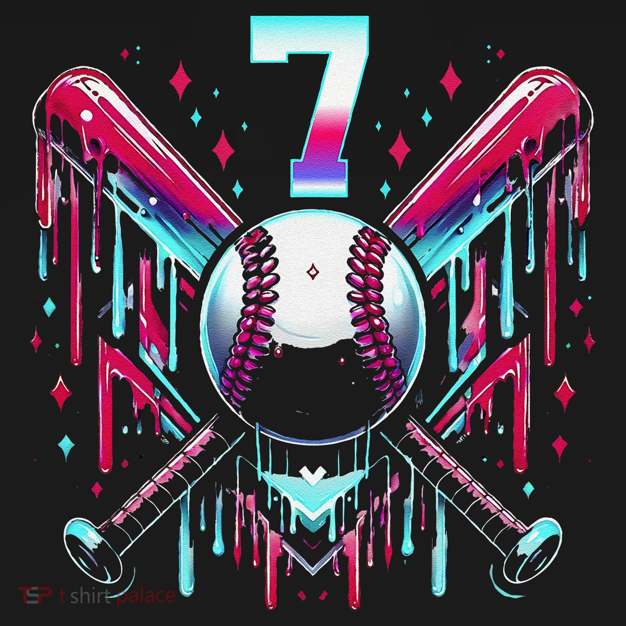 7th Birthday Baseball Home Plate Drip Ice Cream Sprinkle Gift Apron