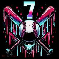 7th Birthday Baseball Home Plate Drip Ice Cream Sprinkle Gift Women's Hoodie thumb 2
