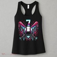 7th Birthday Baseball Home Plate Drip Ice Cream Sprinkle Gift Women's Tank Top thumb 3