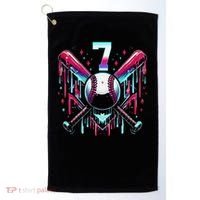 7th Birthday Baseball Home Plate Drip Ice Cream Sprinkle Gift Golf Towel thumb 0