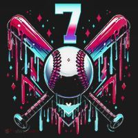 7th Birthday Baseball Home Plate Drip Ice Cream Sprinkle Gift Kids Sweatshirt thumb 2