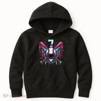 7th Birthday Baseball Home Plate Drip Ice Cream Sprinkle Gift Kids Hoodie thumb 0