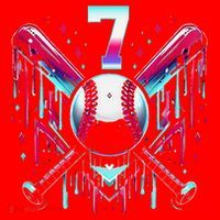 7th Birthday Baseball Home Plate Drip Ice Cream Sprinkle Gift Santa Hat thumb 1