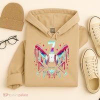 7th Birthday Baseball Home Plate Drip Ice Cream Sprinkle Gift Hoodie thumb 4