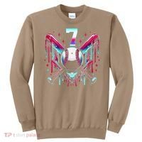 7th Birthday Baseball Home Plate Drip Ice Cream Sprinkle Gift Sweatshirt thumb 0