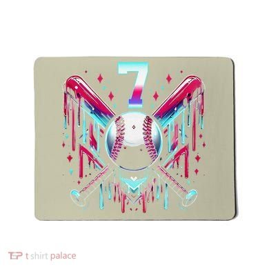 7th Birthday Baseball Home Plate Drip Ice Cream Sprinkle Gift Mousepad
