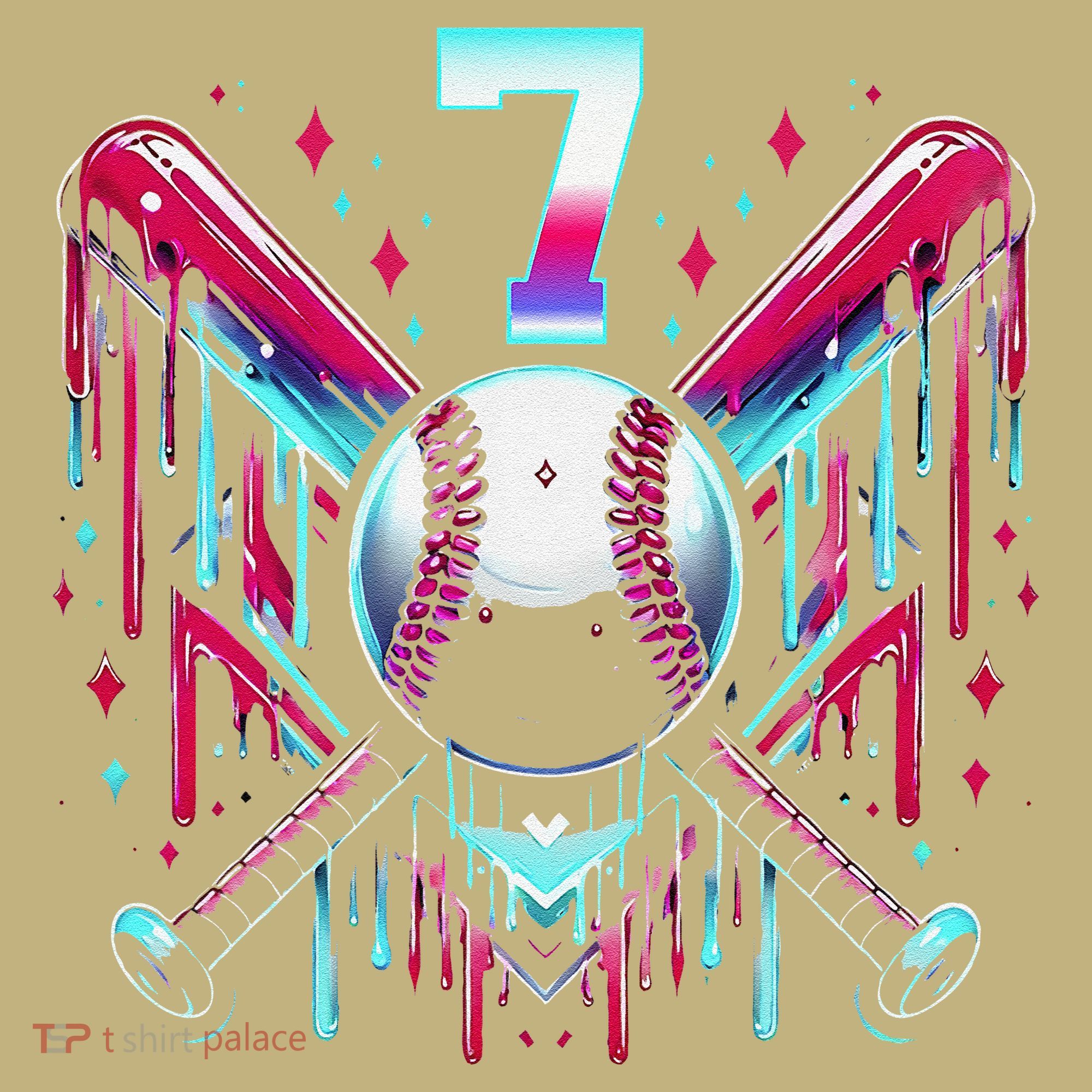 7th Birthday Baseball Home Plate Drip Ice Cream Sprinkle Gift Mousepad