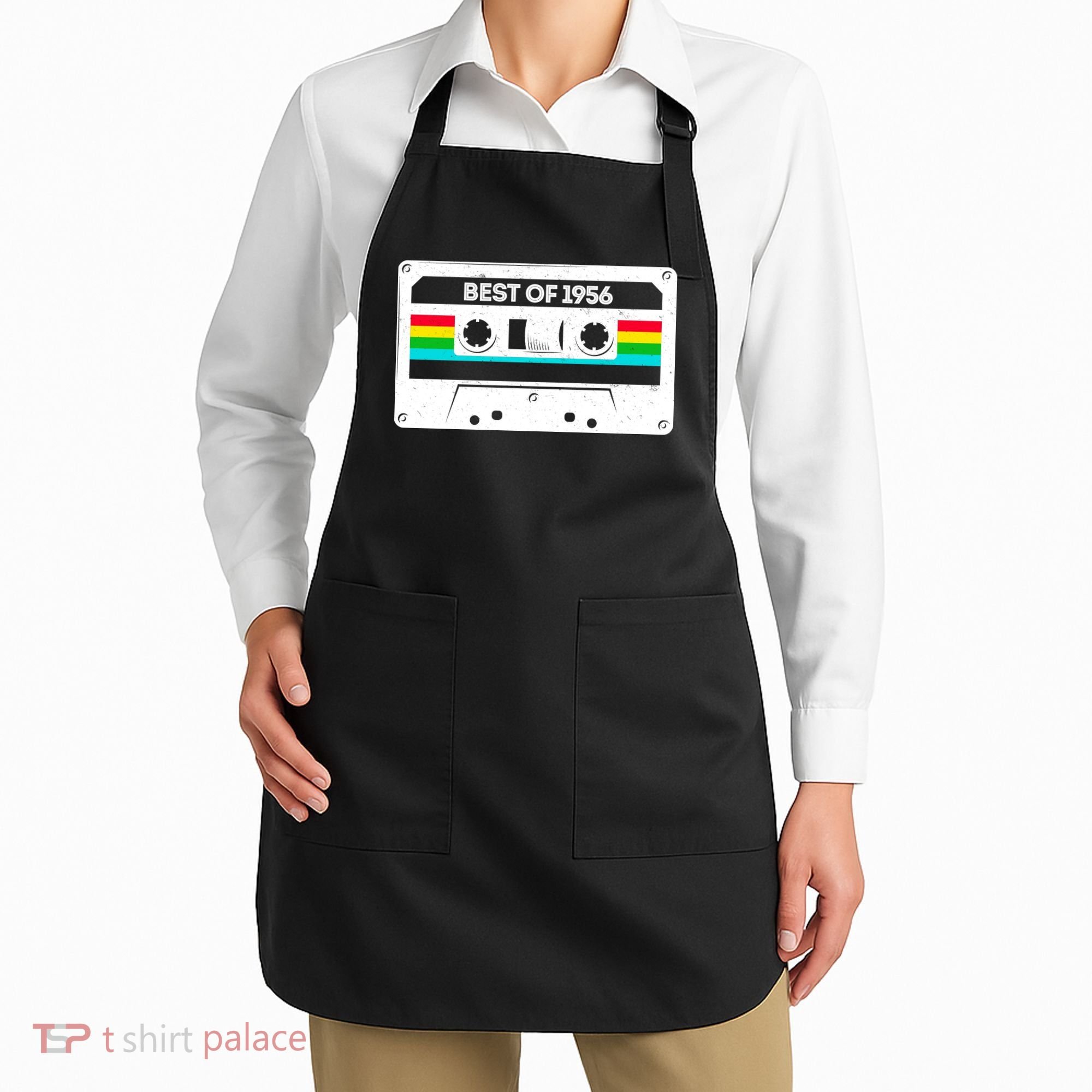 70th Birthday Best Of 1956 Cassette Mix Tape  Apron