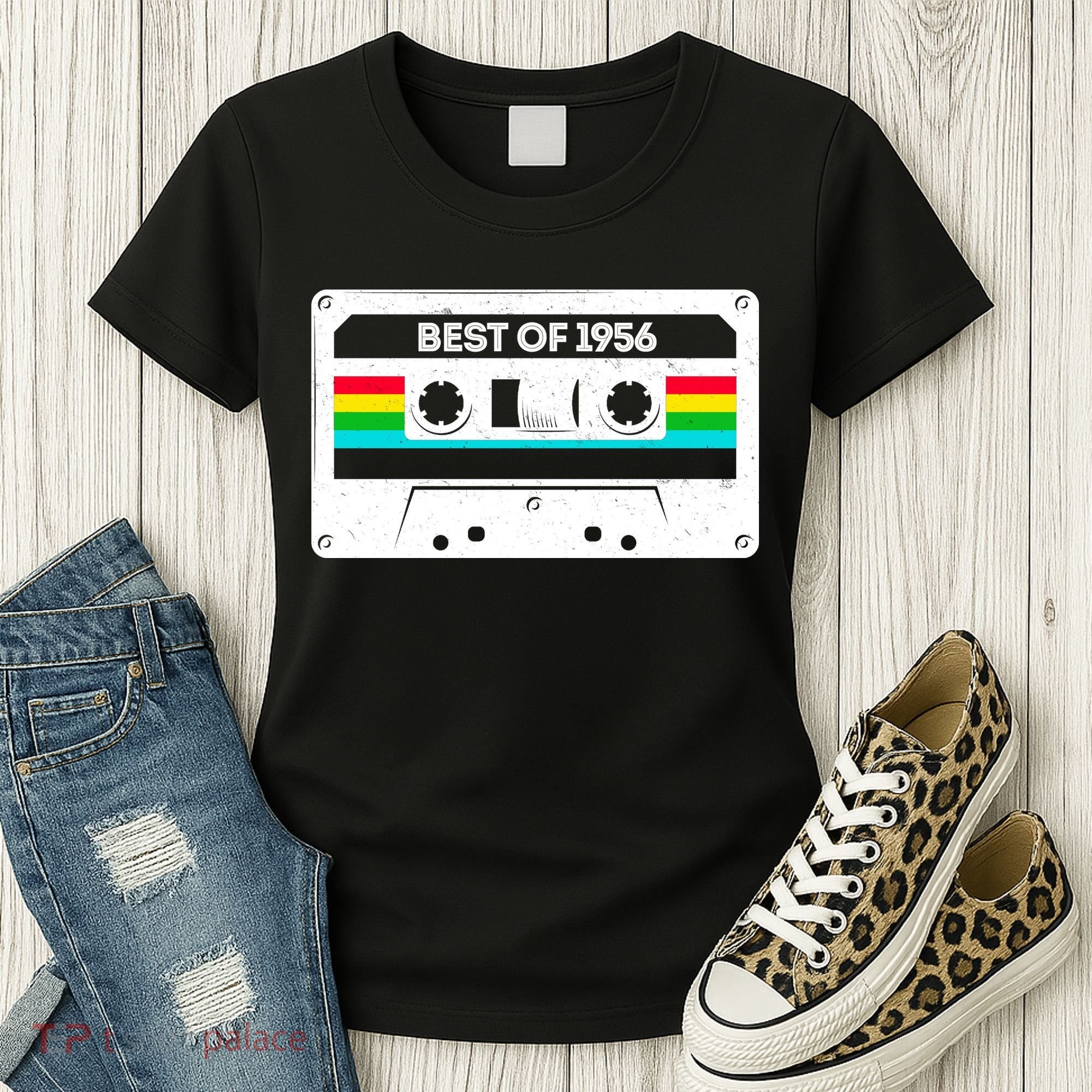 70th Birthday Best Of 1956 Cassette Mix Tape  Women's T-Shirt