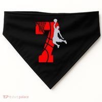 7th Birthday Basketball Big Number 7 Year Old USA-Made Doggie Bandana thumb 0
