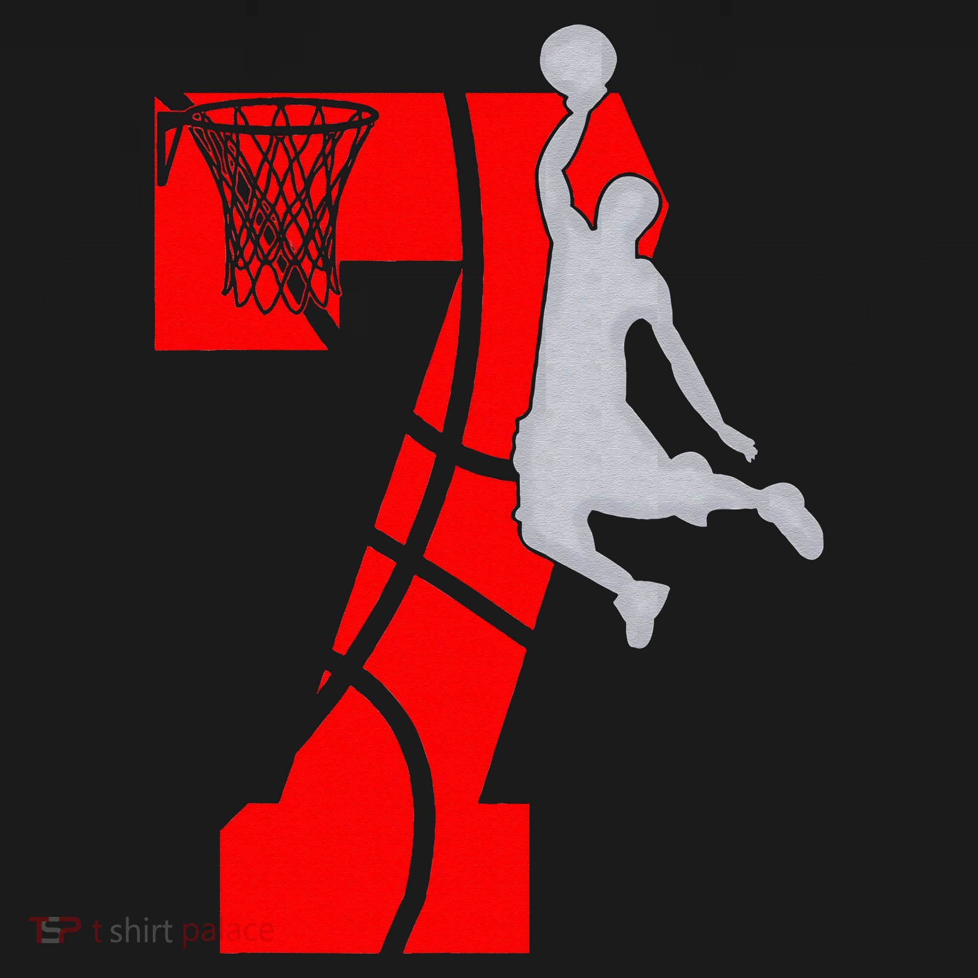 7th Birthday Basketball Big Number 7 Year Old Apron