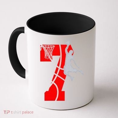 7th Birthday Basketball Big Number 7 Year Old Coffee Mug