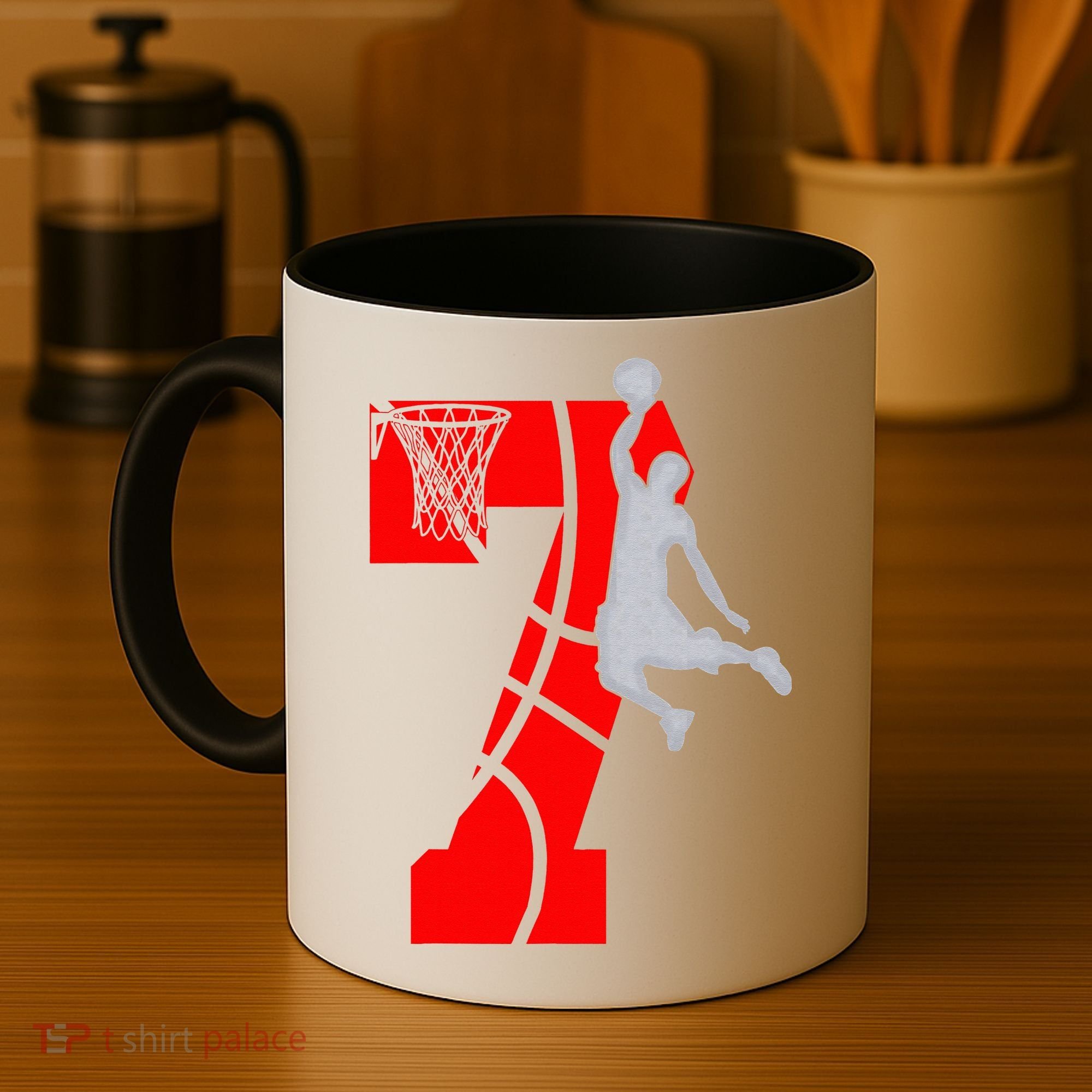 7th Birthday Basketball Big Number 7 Year Old Coffee Mug